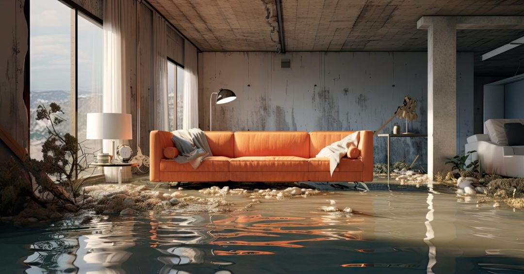 The house flooded internally
